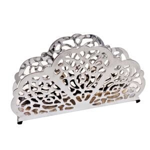 Vintage Irvin Ware USA Chrome Plated Lace Filigree Napkin Letter Holder 5x3